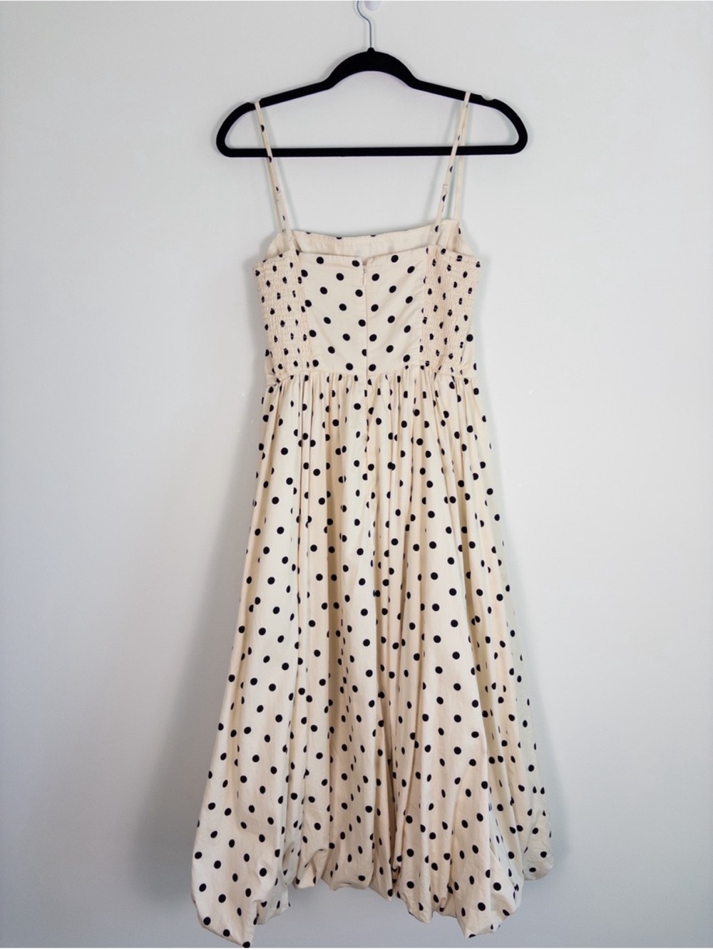 Abercrombie & Fitch Cream Midi Dress with bubble hem and Polka Dots - Picture 3 of 4